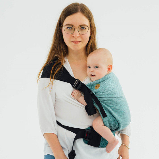 LennyLamb LennyHip Herringbone Ombre Green  - hip baby carrier