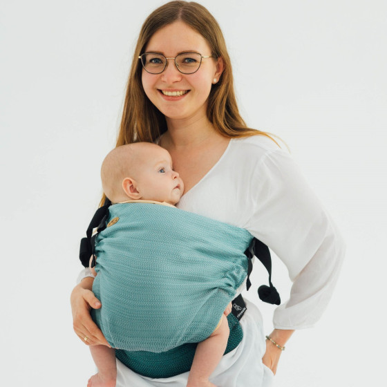 LennyLamb LennyHip Herringbone Ombre Green  - hip baby carrier