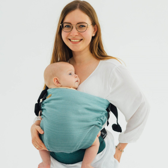 LennyLamb LennyHip Herringbone Ombre Green  - hip baby carrier