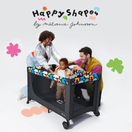 Kinderkraft Joy 2 :  Travel Bed for child - Park Cot - Happy Shapes