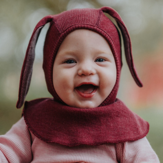 ManyMonths Natural Woollies Elephant Hood with Bunny Ears UNiQUE