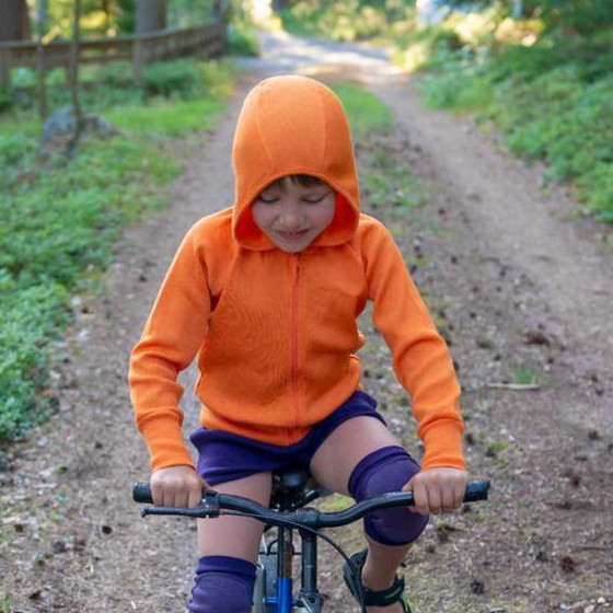 Manymonths Gilet à capuche zippé en laine Enfant