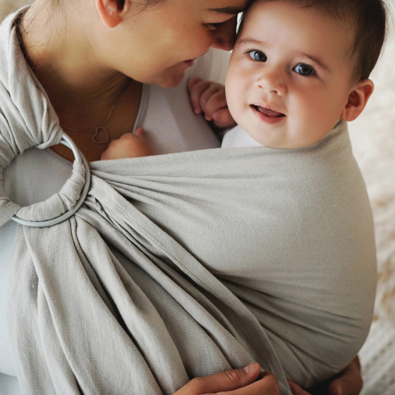 Little Frog Ring Sling - Pure Linen Light Fog