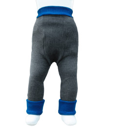 ManyMonths Natural Woollies Longies - Classic Blue/Elephant Grey