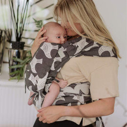 Fidella Fly Tai baby size meï-tai - Birds Black Ecru
