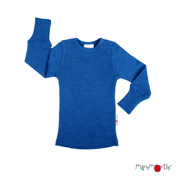 Manymonths T-shirt Manches Longues en laine Classic blue (bleu foncé mélangé)