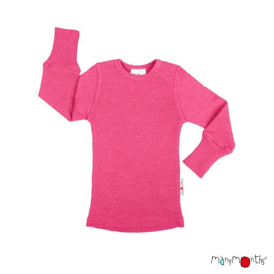 Manymonths T-shirt Manches Longues en laine Pop Pink (rose pétant mélangé)