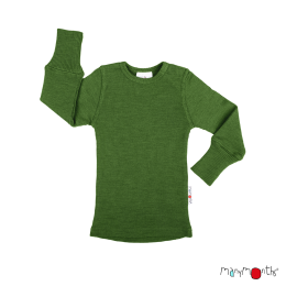 Manymonths T-shirt Manches Longues en laine Forest floor (vert foncé mélangé)