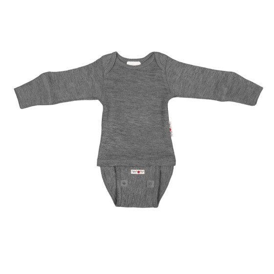 Manymonths Body manches longues évolutif  Elephant grey (gris mélangé)