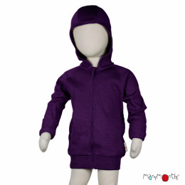 ManyMonths Natural Woollies Hooded Zip Cardigan with side pockets - Acai Berry