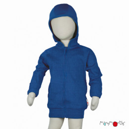 ManyMonths Natural Woollies Hooded Zip Cardigan with side pockets - Classic Blue