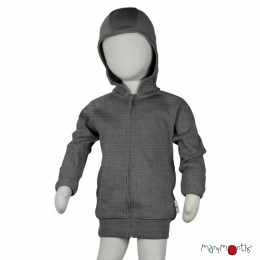 ManyMonths Natural Woollies Hooded Zip Cardigan with side pockets - Elephant Grey