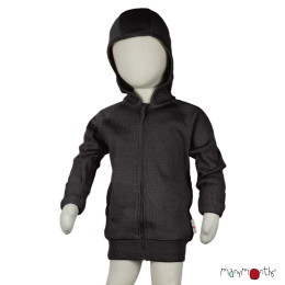 ManyMonths Natural Woollies Hooded Zip Cardigan with side pockets - Foggy Black