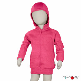 ManyMonths Natural Woollies Hooded Zip Cardigan with side pockets - Pop Pink