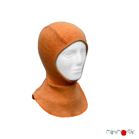 Manymonths Elephant Hood - Cagoule bébé en laine mérinos Tangerine marmelade (orange mélangé)