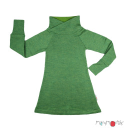 ManyMonths Pull Robe Tunique en Laine Mérinos Enfant - Forest Floor Green