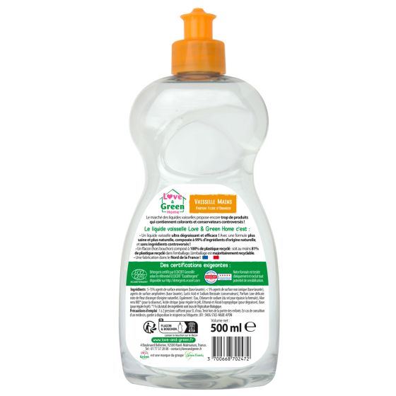 Love and Green Hand Dishwashing Liquid Orange Blossom Scent - 500ml