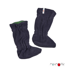 Manymonths Chaussons de portage d'hiver Laine Merinos/Polaire - Forest Floor Green (extérieur polaire gris / intérieur laine vert)