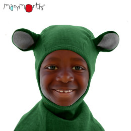 ManyMonths Teddy Bear Hood UNiQUE - Cagoule ourson en laine mérinos - Forest Floor Green