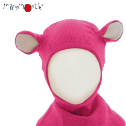 ManyMonths Teddy Bear Hood UNiQUE - Cagoule ourson en laine mérinos - Pop Pink