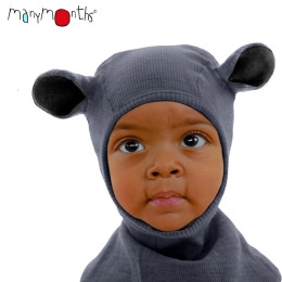 ManyMonths Teddy Bear Hood UNiQUE - Cagoule ourson en laine mérinos - Elephant Grey