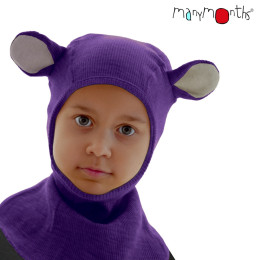 ManyMonths Teddy Bear Hood UNiQUE - Cagoule ourson en laine mérinos - Acai Berry