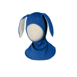 Manymonths Bunny Hood UNIQUE - Cagoule lapin en laine mérinos - Classic Blue