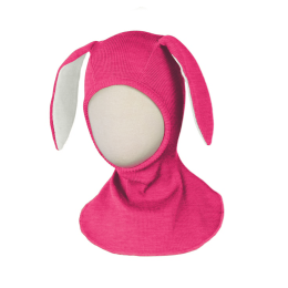 Manymonths Bunny Hood UNIQUE - Cagoule lapin en laine mérinos - Pop Pink