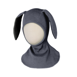 Manymonths Bunny Hood UNIQUE - Cagoule lapin en laine mérinos - Elephant Grey