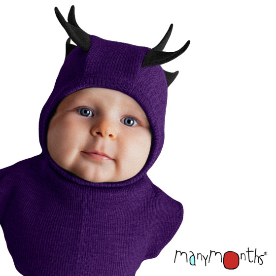 Manymonths Dino Hood UNIQUE - Cagoule bébé en laine mérinos