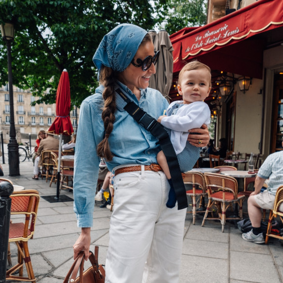 Wildride - Toddler Carrier à Motif Indigo Stripe