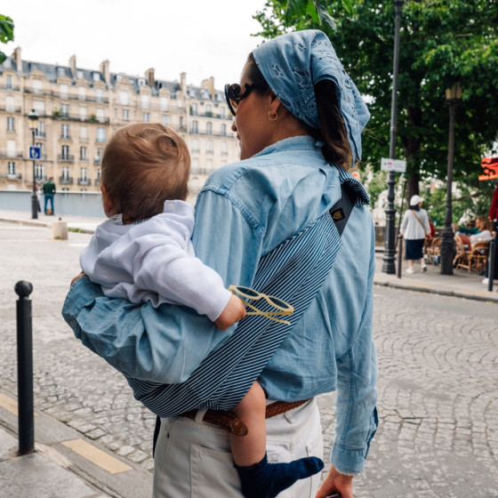 Wildride - Toddler Carrier à Motif Indigo Stripe