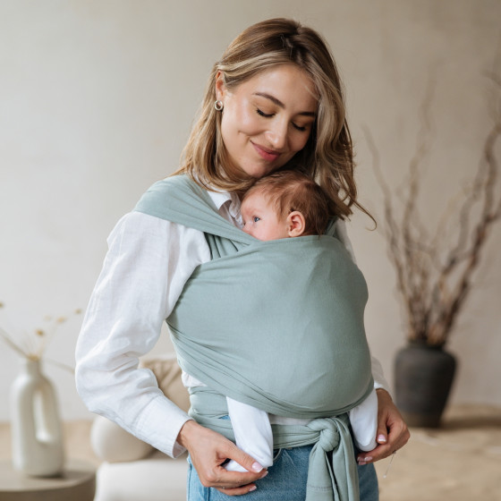 Love And Carry Sage - Babywrap with modal tissu