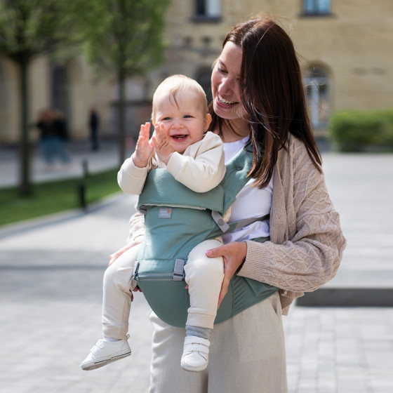 Love and Carry Hip Seat - Porte-bébé ergonomique 6-en-1 Menthe