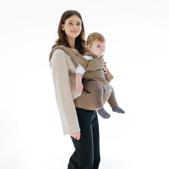 Love and Carry Hip Seat - Porte-bébé ergonomique 6-en-1 Beige foncé