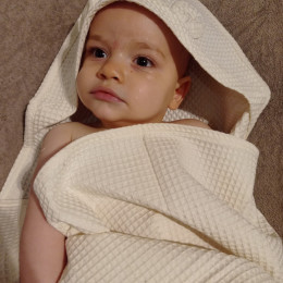 Naturioù Cape de Bain Bébé Coton Gaufré - Ecru