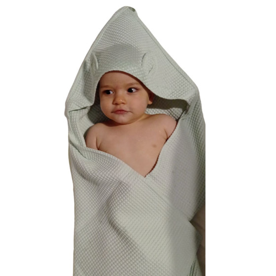 Naturioù Cape de Bain Bébé Coton Gaufré