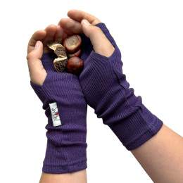 MaM ManyMonths Natural Woollies Long Fingerless Mittens - Acai Berry