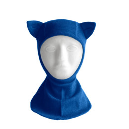 ManyMonths Elephant Hood with Kitty Ears UNiQUE - Cagoule Chat en laine mérinos - Classic Blue