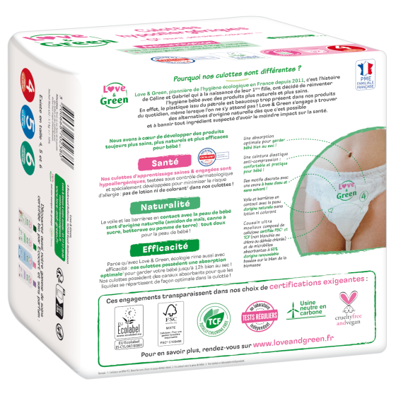 copy of  Disposable diapers-Love and green size 4 (8 to 15 kg) x20