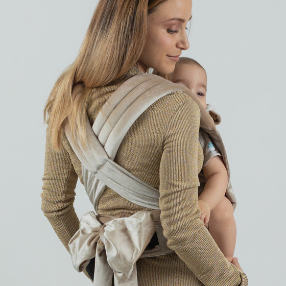 Isara Quick Half Buckle Champagne Velvet - Baby carrier Hybrid Meï-taï