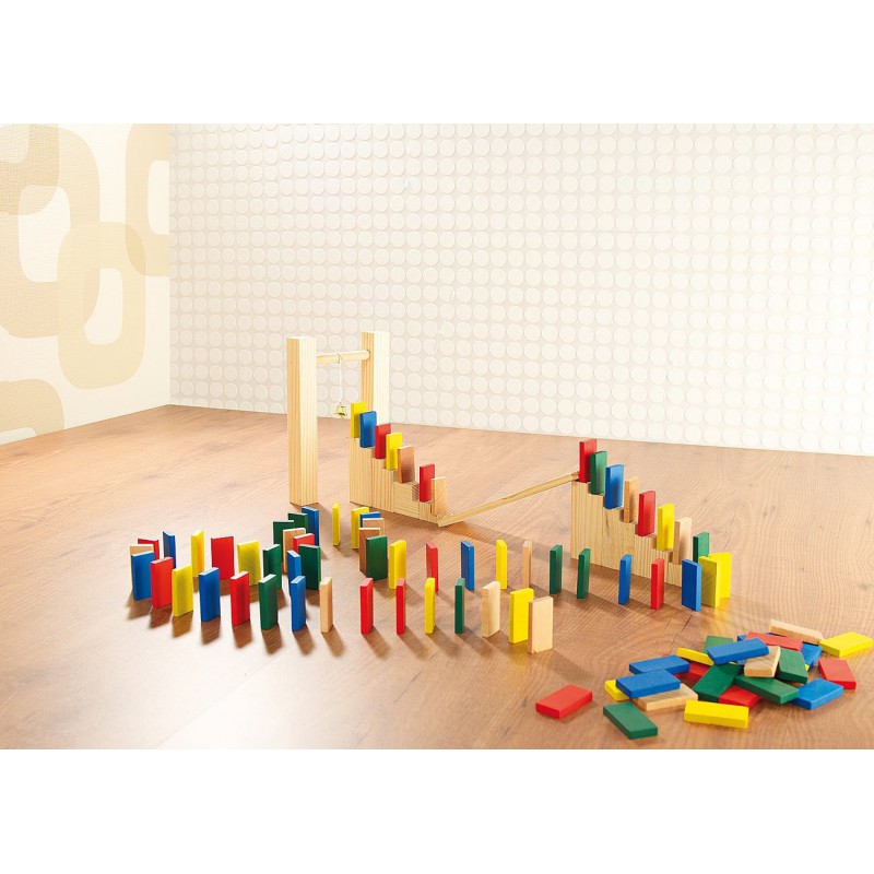 Lot de dominos et escalier en bois 250pcs - Jouet bois GOKI - Matériel  Montessori Waldorf Reggio