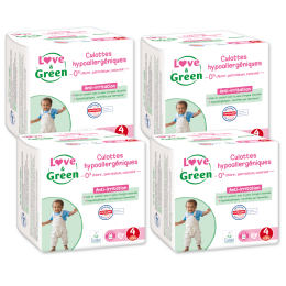 Love and Green Pack 128 Culottes d'apprentissage taille 4 (8 à 15 kg)