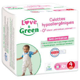 Love and Green Pack 128 Culottes d'apprentissage taille 4 (8 à 15 kg)