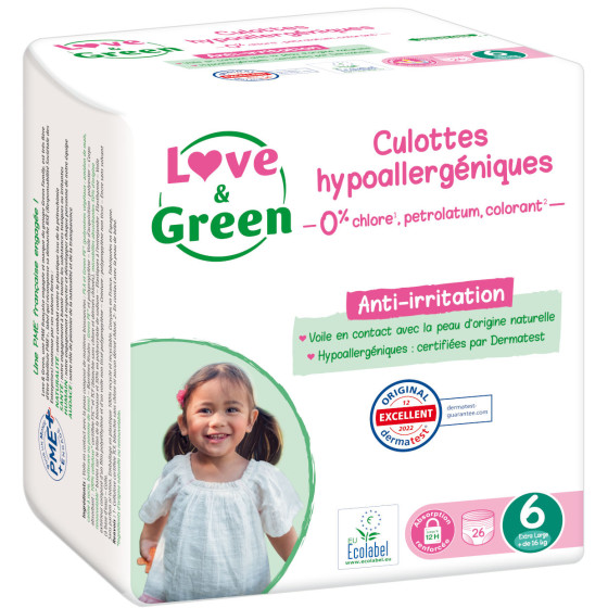 Love and Green Pack 104 Culottes d'apprentissage taille 6 (+ 16 kg)