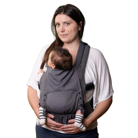 Naturioù Guizy Gris Marin - Ergonomic baby carrier from birth