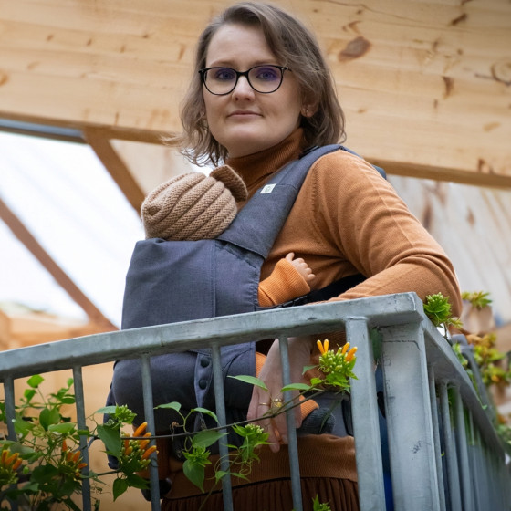 Naturioù Guizy Gris Marin - Ergonomic baby carrier from birth