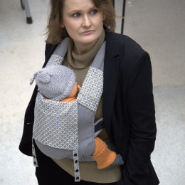 Guizy Gris Galet - Porte-bébé physiologique dès la naissance Naturiou