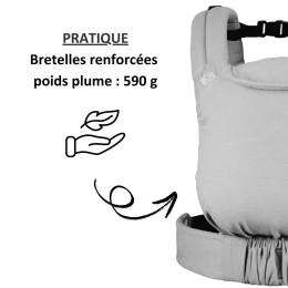 Guizy Gris Galet - Porte-bébé physiologique dès la naissance - Oasis