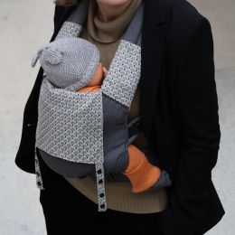 Naturioù Guizy Gris Marin - Ergonomic baby carrier from birth - Art déco
